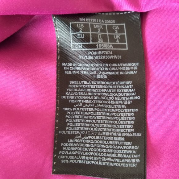 Guess Raspberry Pink Chiffon Strapless Asymmetrical Layered Hem Dress 2 - Picture 7 of 8